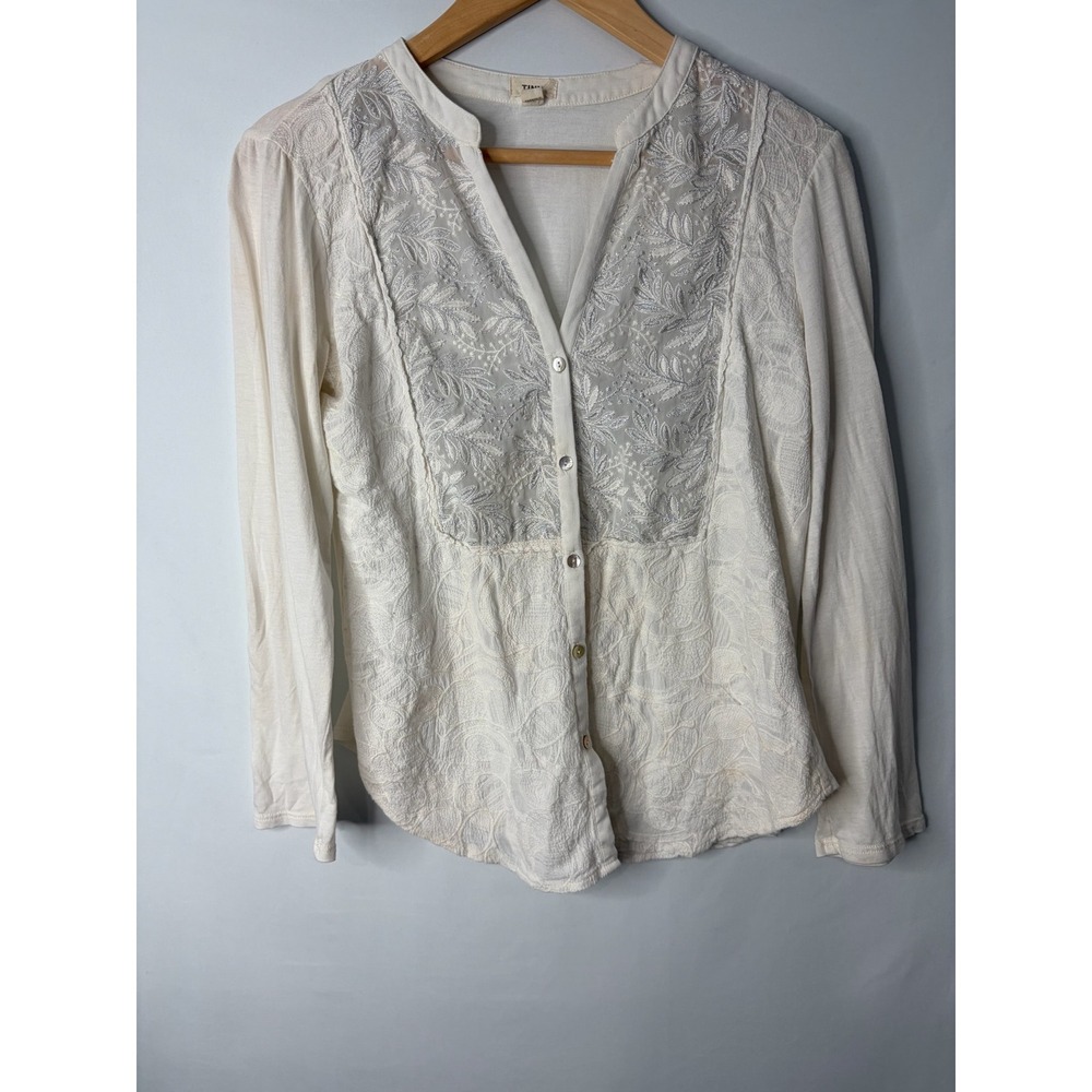 Anthropologie Tiny Button Up Blouse Top Sz S Fairy Cottage Boho Feminine Y2K